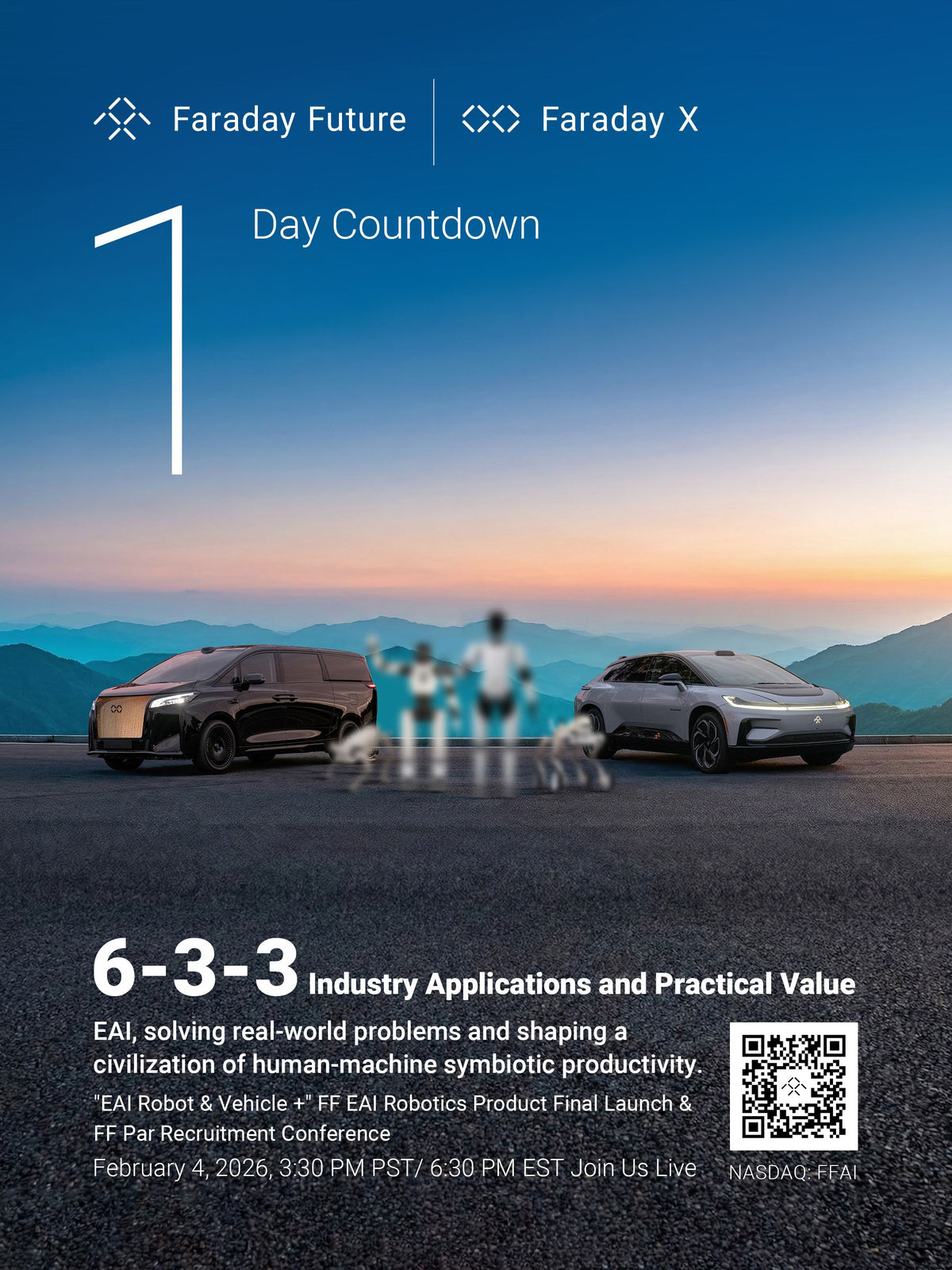 1 Day to Go | “EAI Robot & Vehicle +” FF Embodied AI Robotics Product Final Launch and FF Par Recruitment Conference